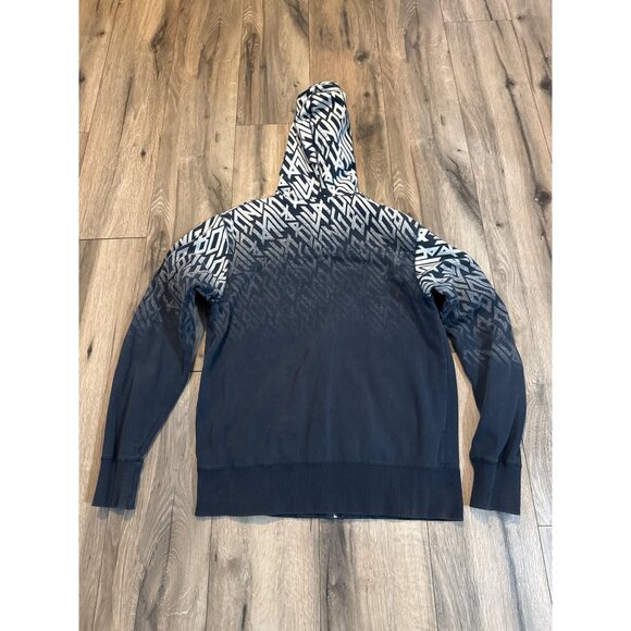 Billabong Mens M Hoodie Black & Gray Spell Out Logo Graphic Zippered Cotton Poly - Picture 7 of 7